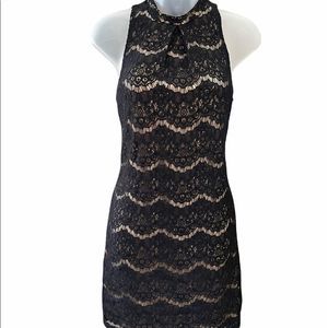 fire Los Angeles halter top black lace dress small